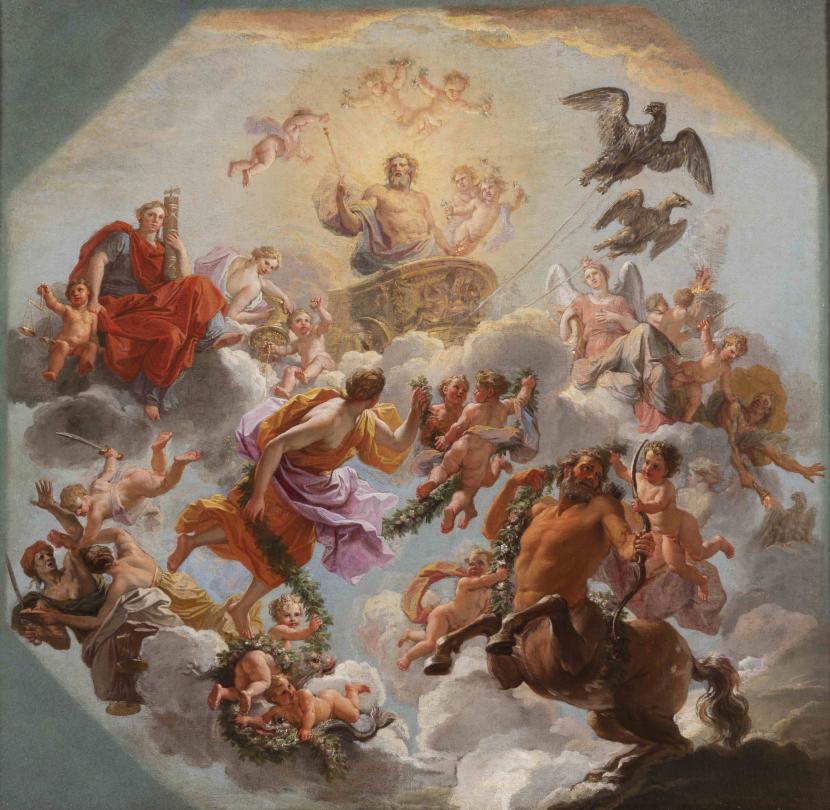 Le Char de Jupiter entre la Justice et la Piété Vers 1671-1672 Huile sur toile Versailles, musée national des châteaux de Versailles et de Trianon, V.2012.1