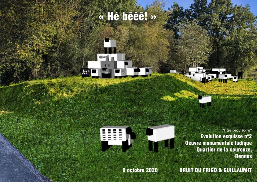 Affiche présentant le projet de moutons dans la prairie de la Courrouze