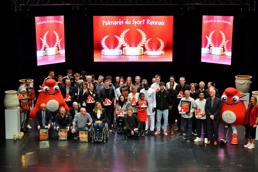 Photo des lauréats du palmarès du sport rennais 2023