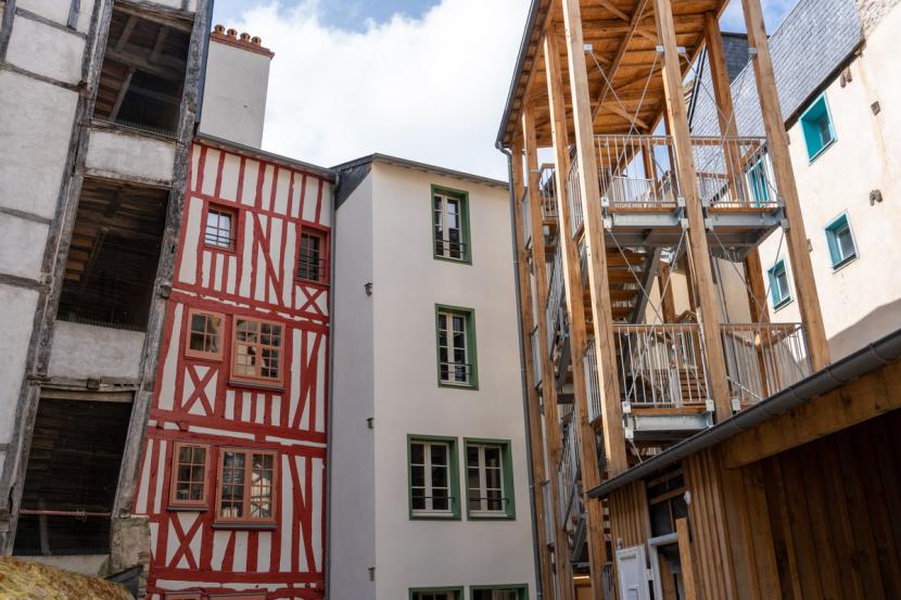 immeubles rénovés dans le centre ancien au 9 et 11 rue Saint-Georges de Rennes 