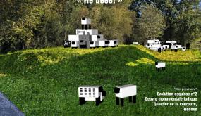 Affiche illustrant le projet de moutons dans la prairie de la Courrouze